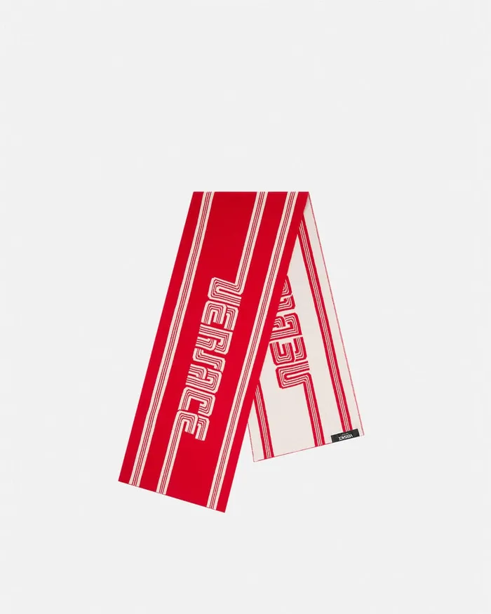 Bags and Accessories Kids Versace Volcanico Logo Knit Scarf Red