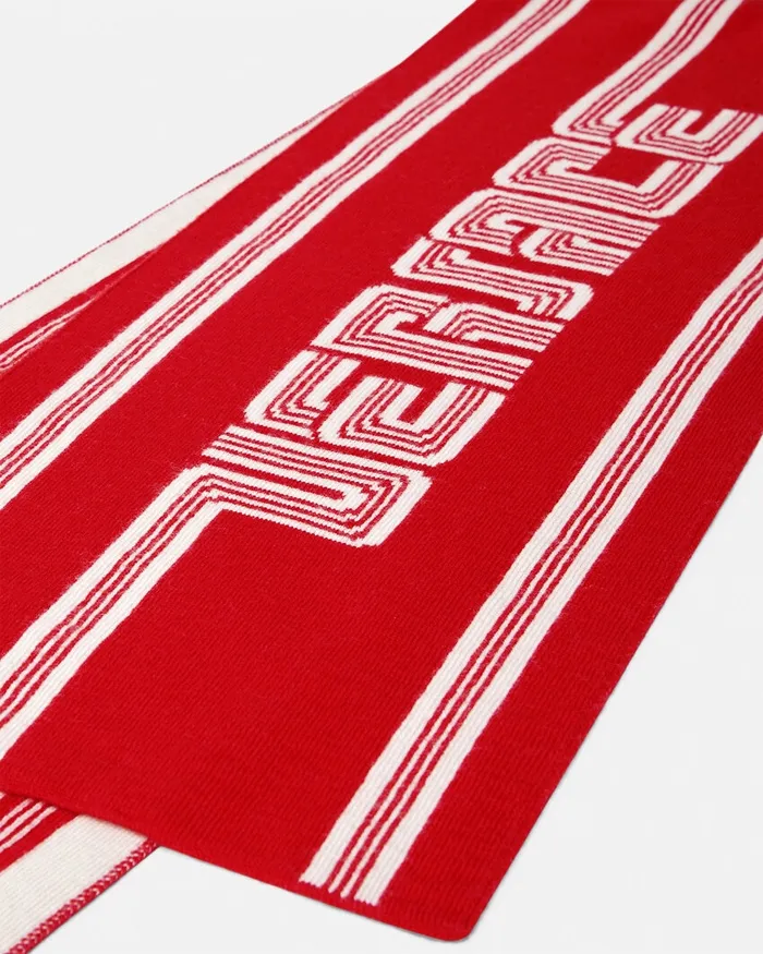 Bags and Accessories Kids Versace Volcanico Logo Knit Scarf Red