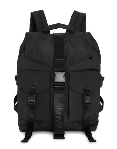 Bags GANNI Backpacks Black Tech Backpack Black