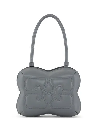 Bags GANNI Shoulder Dark Grey Butterfly Top Handle Bag Frost Gray