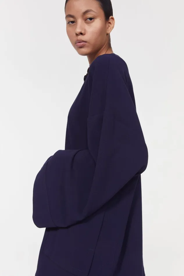 Beale Drape Top Midnight Blue Women Rodebjer Tops