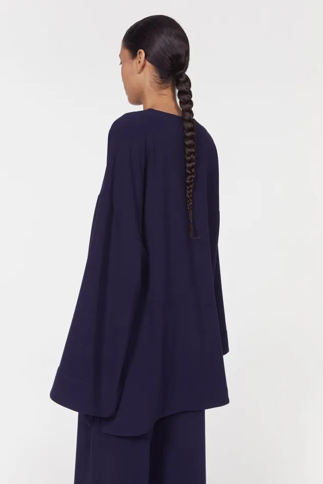 Beale Drape Top Midnight Blue Women Rodebjer Tops