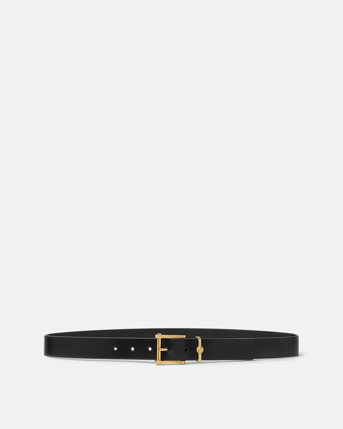Belts Men Versace Column Leather Belt 3 Cm Blackgold