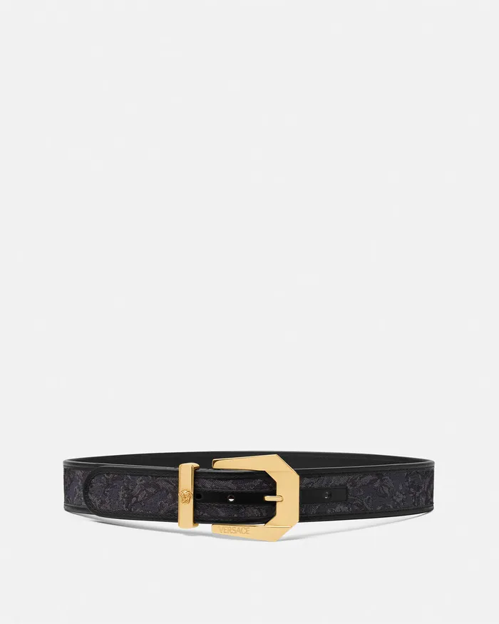 Belts Women Versace Medusa Heritage Barocco Jacquard Belt 4 Cm Blackprint