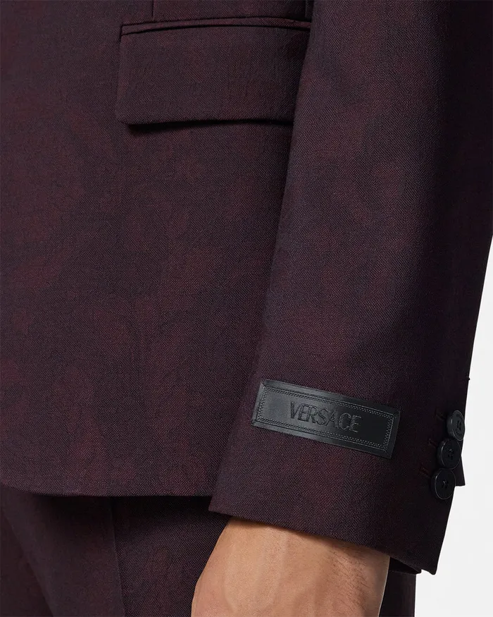 Blazers and Suits Men Versace Barocco Jacquard SingleBreasted Blazer Brown