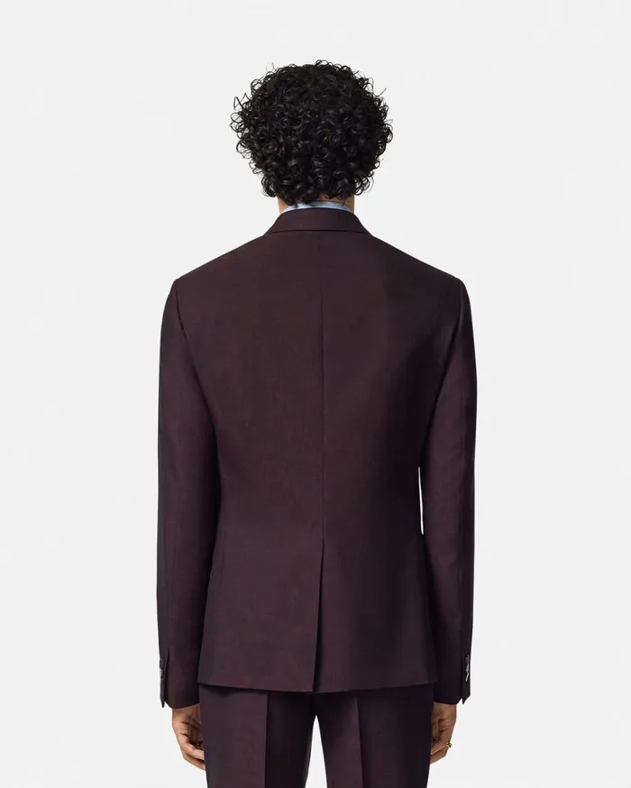 Blazers and Suits Men Versace Barocco Jacquard SingleBreasted Blazer Brown