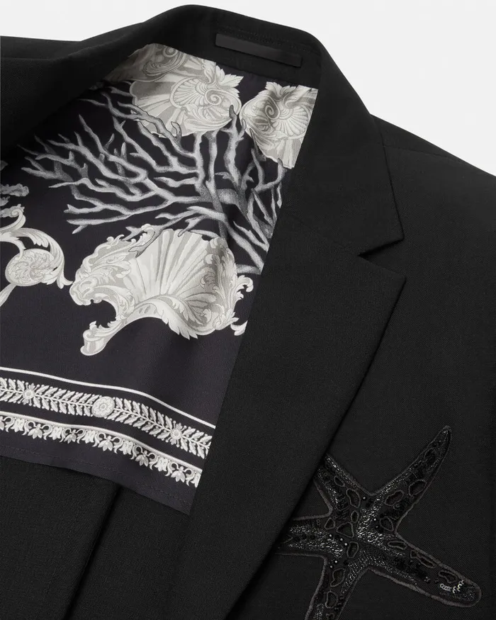 Blazers and Suits Men Versace Embellished MohairBlend Blazer Black
