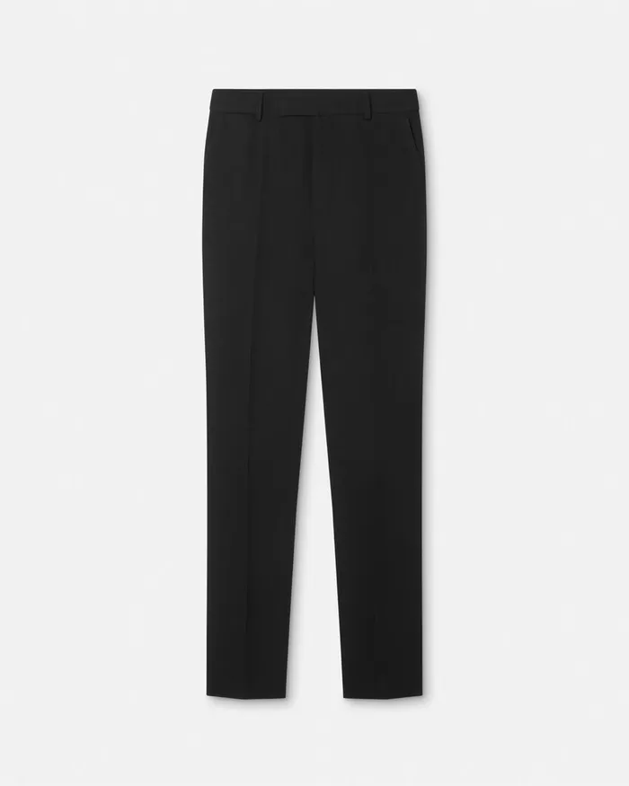 Blazers and Suits Men Versace Light Wool Formal Trousers Black