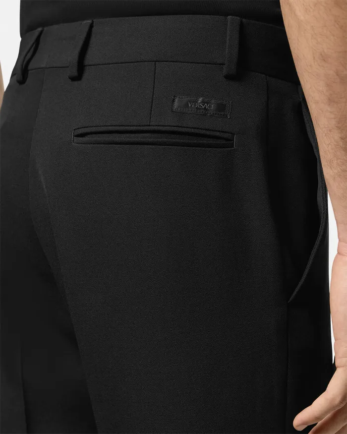 Blazers and Suits Men Versace Light Wool Formal Trousers Black