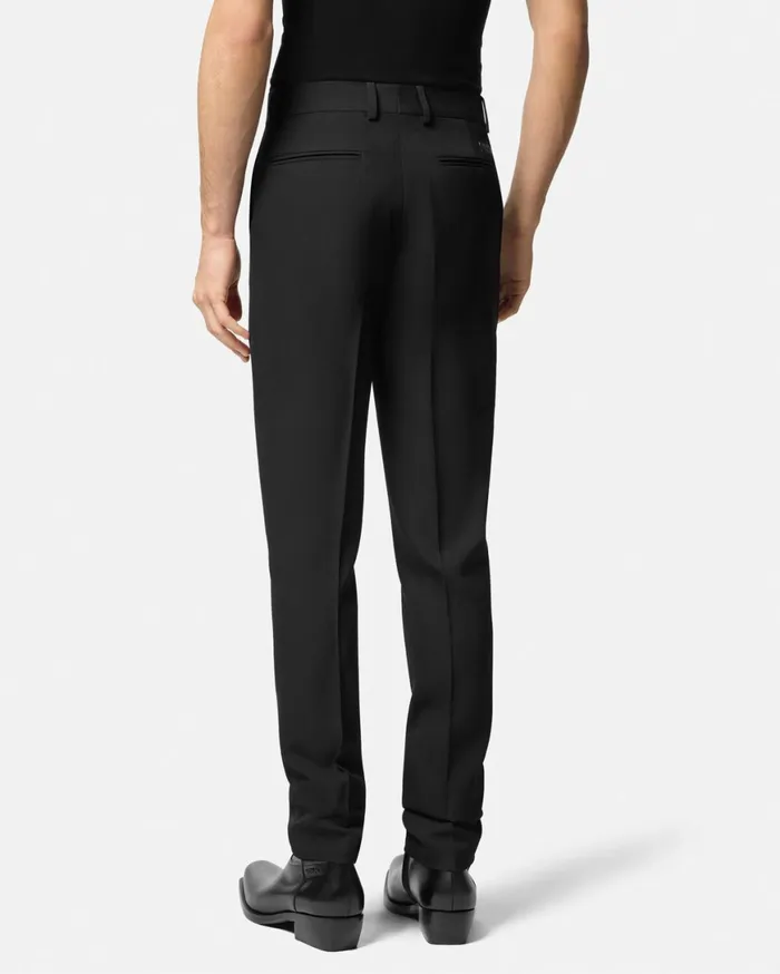 Blazers and Suits Men Versace Light Wool Formal Trousers Black