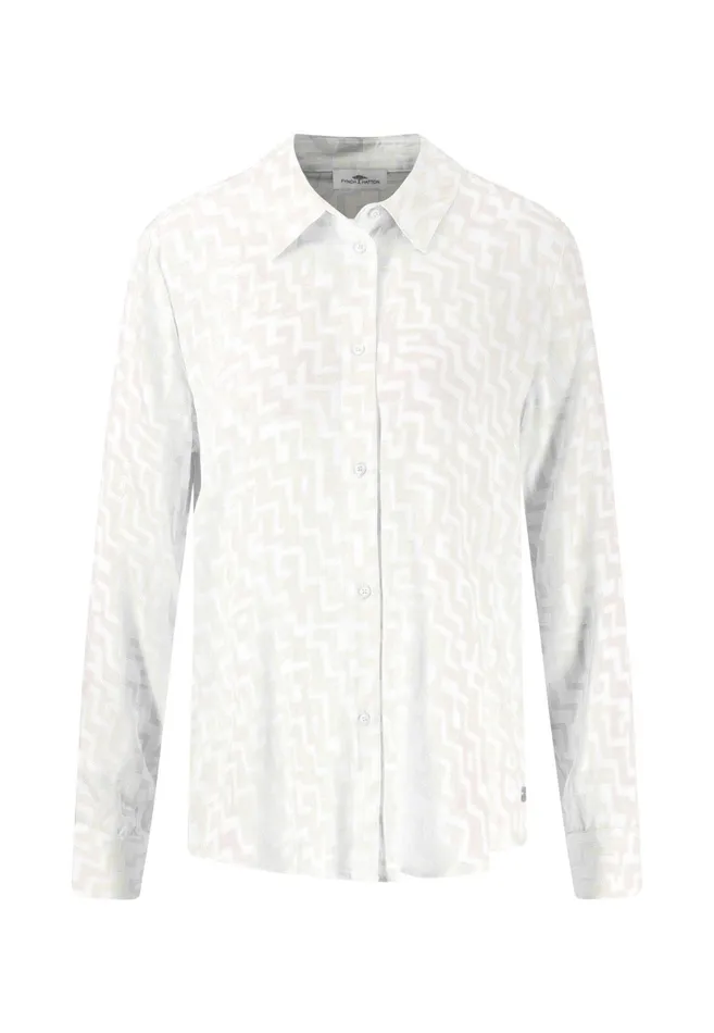 Blouses Women FYNCHHATTON Blouse With A Caps Collar And Pattern Sandsummer Red
