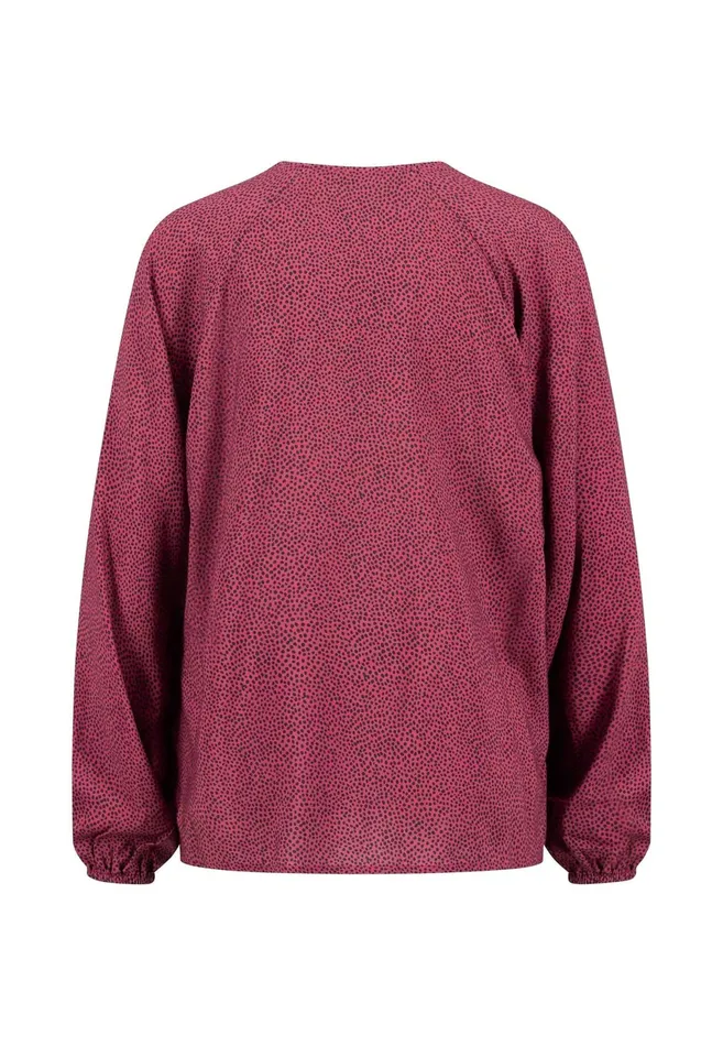 Blouses Women FYNCHHATTON Blouse With Subtle Dot Pattern Crimson Redblue Purpleash
