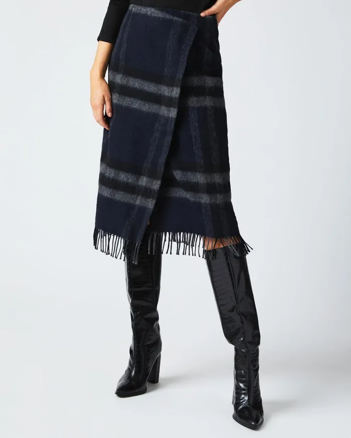 Bottoms Women Billy Reid Blanket Wrap Skirt Blackgrey