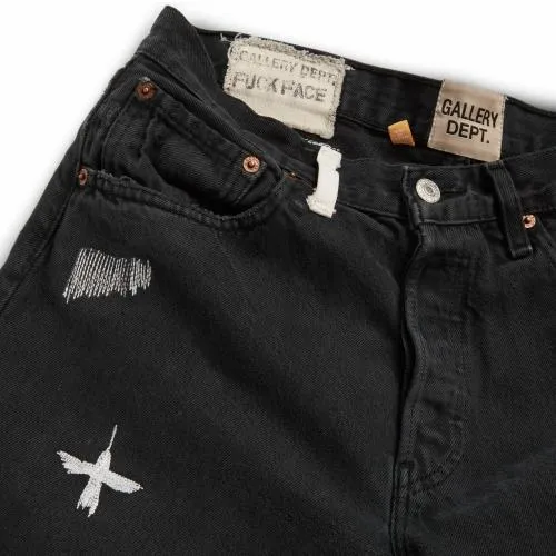 Bottoms WomenMen Gallery Dept FUCK FACE DENIM Black
