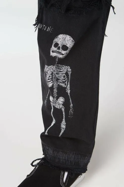 Bottoms WomenMen Gallery Dept FUCK FACE DENIM Black