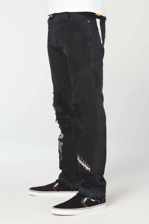 Bottoms WomenMen Gallery Dept FUCK FACE DENIM Black