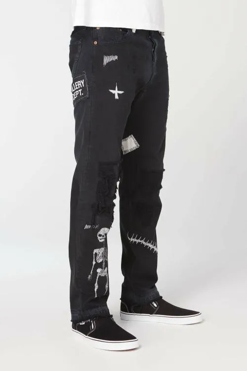 Bottoms WomenMen Gallery Dept FUCK FACE DENIM Black