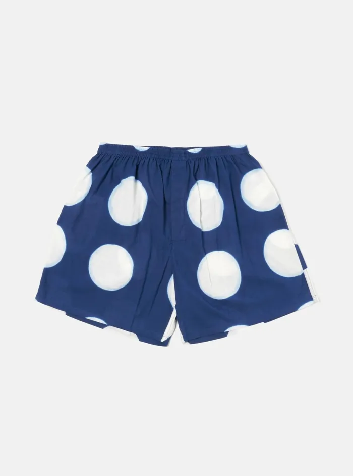 Boxer Short In Indigo Big Dot Print Men Universal Works Underwear