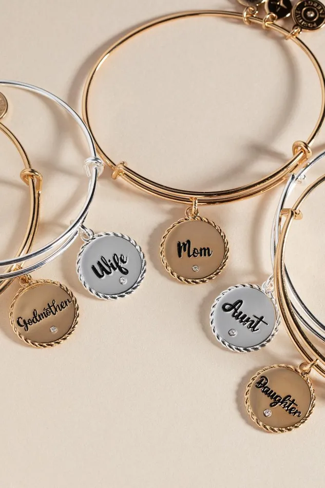 Bracelets Women Alex And Ani Daughter Charm Bangle Gold