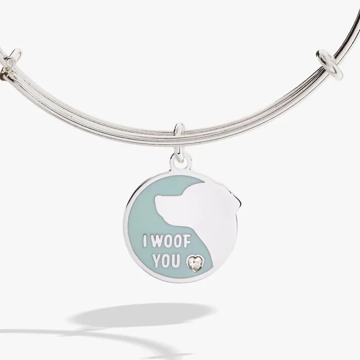Bracelets Women Alex And Ani Dog 039I Woof You039 Bangle Silver