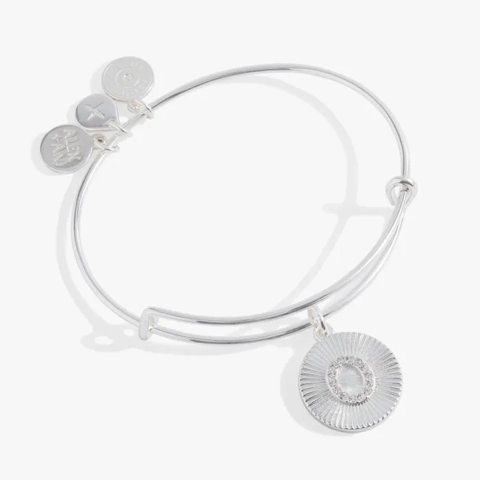 Bracelets Women Alex And Ani Initial O Pave Starburst Texture Bangle Gold