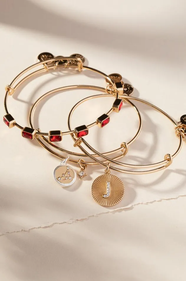 Bracelets Women Alex And Ani January Birthstone Emerald Cut Bangle Gold