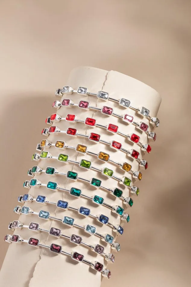 Bracelets Women Alex And Ani January Birthstone Emerald Cut Bangle Gold