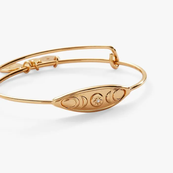 Bracelets Women Alex And Ani Moon Phases Inline Bangle Gold