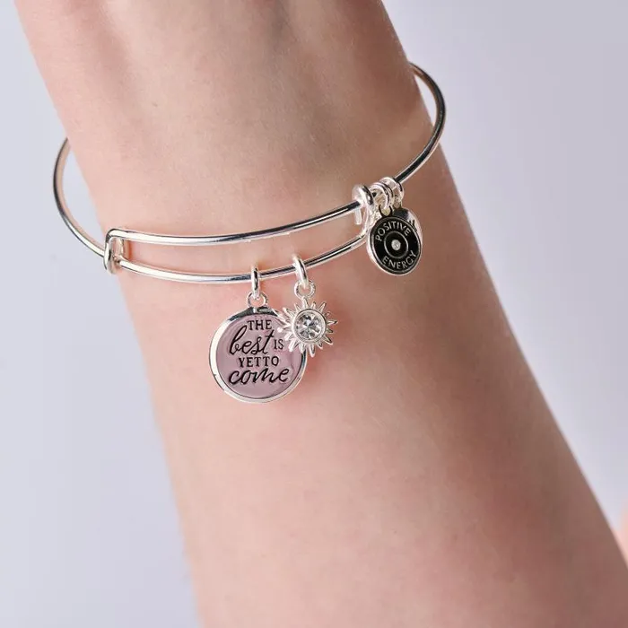 Bracelets Women Alex And Ani The Best Is Yet To Come039 Duo Charm Bangle Silver