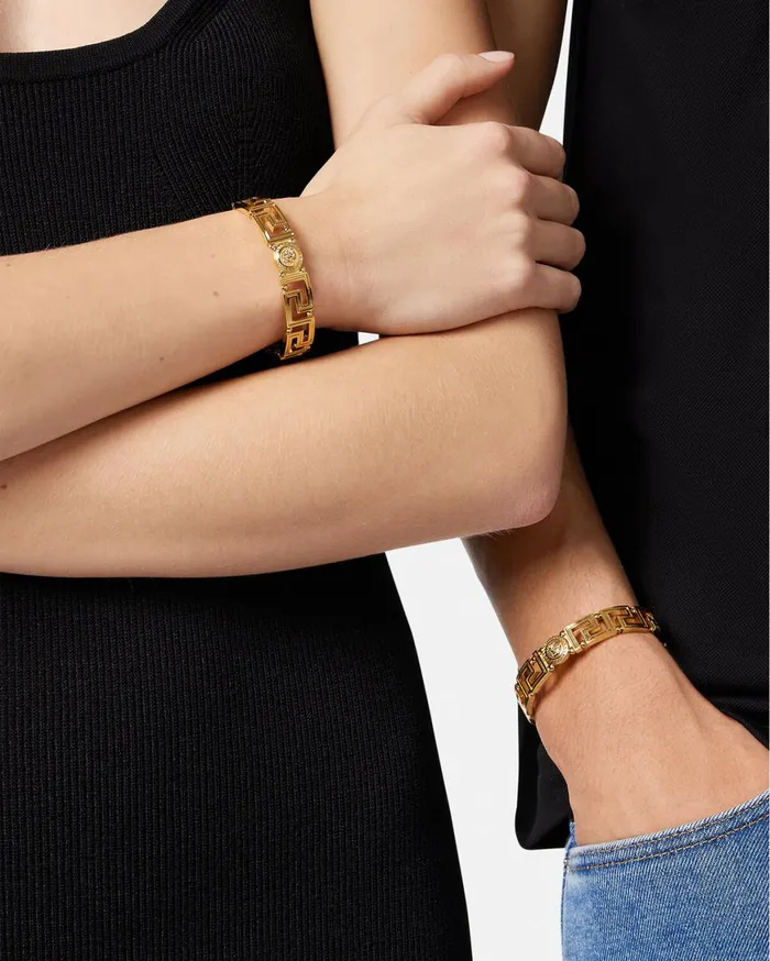Bracelets WomenMen Versace Medusa Greca Cuff Bracelet Light Gold