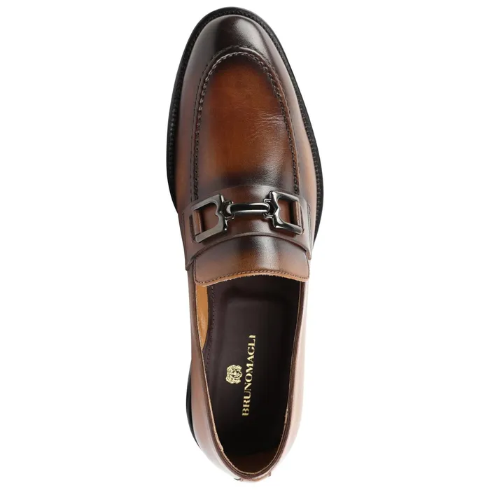 Bruno Magli Alpha Classic Bit Leather Loafer 8211 Cognac Men Dress Shoes