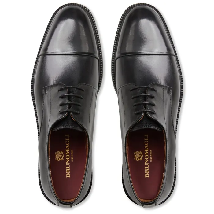 Bruno Magli Aydin Cap Toe Leather DerbyBlack Men Dress Shoes