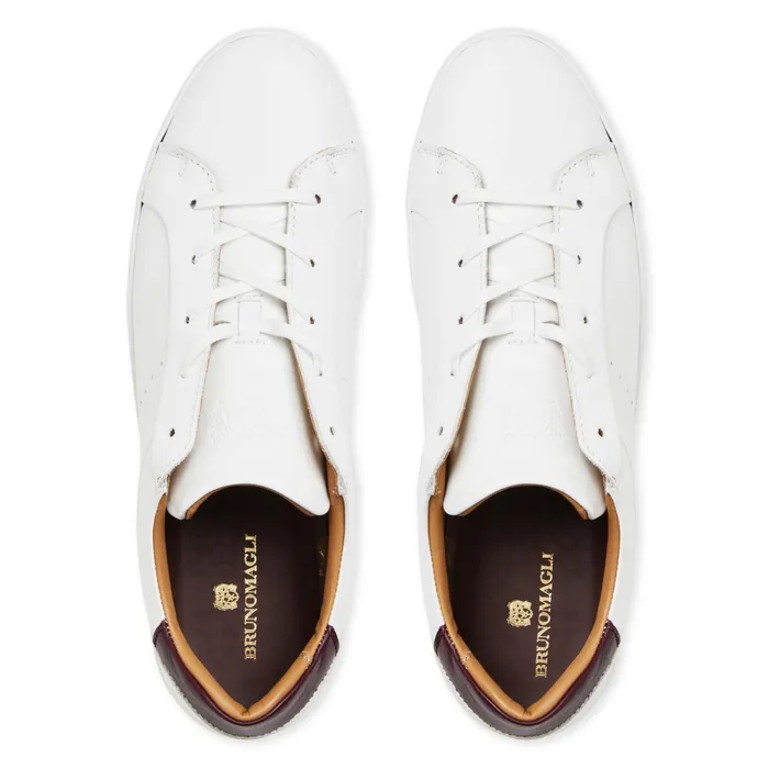 Bruno Magli Dante LacetoToe Leather Sneaker 8211 White Men Sneakers