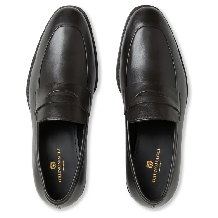 Bruno Magli Maioco Slip On Loafer Dark Brown Leather Men Loafers and Slipons