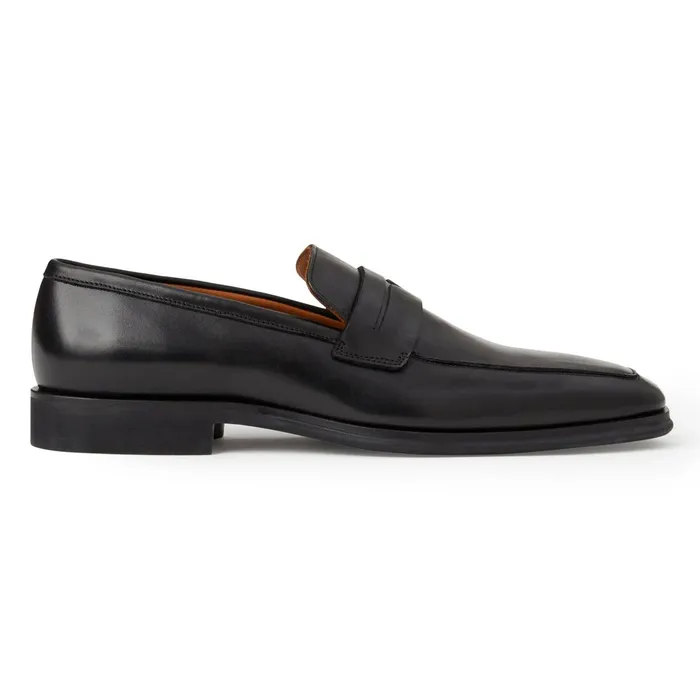 Bruno Magli Raging Leather Penny Loafer Black Men Dress Shoes