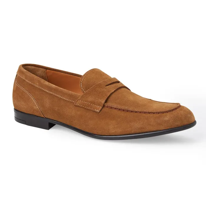 Bruno Magli Silas Suede Loafer 8211 Cognac Men Loafers and Slipons