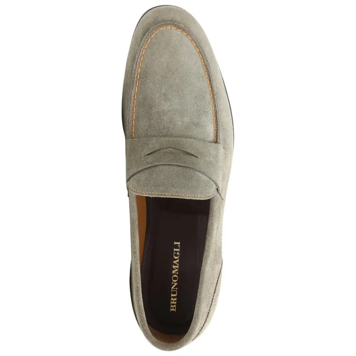 Bruno Magli Silas Suede Loafer 8211 Taupe Men Casual Shoes