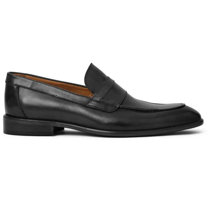 Bruno Magli Silvestro Embosssed Bit Loafer Black Leather Men Loafers and Slipons