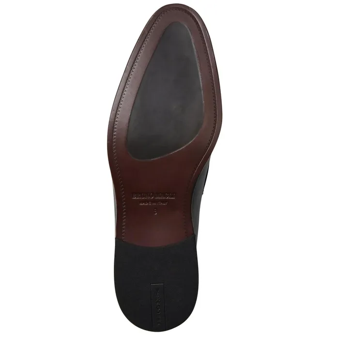 Bruno Magli Silvestro Embosssed Bit Loafer Black Leather Men Loafers and Slipons