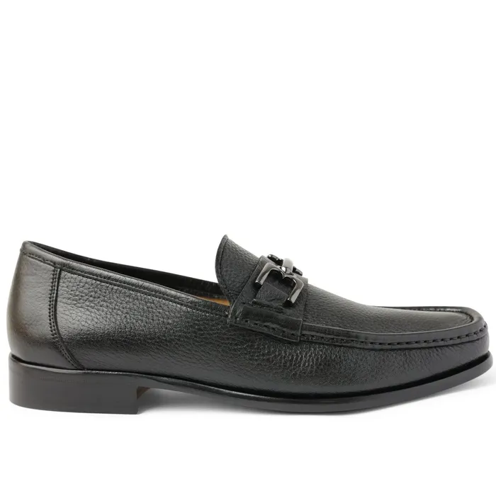 Bruno Magli Trieste Classic Leather Moccasin 8211 Black Cervo Men Dress Shoes