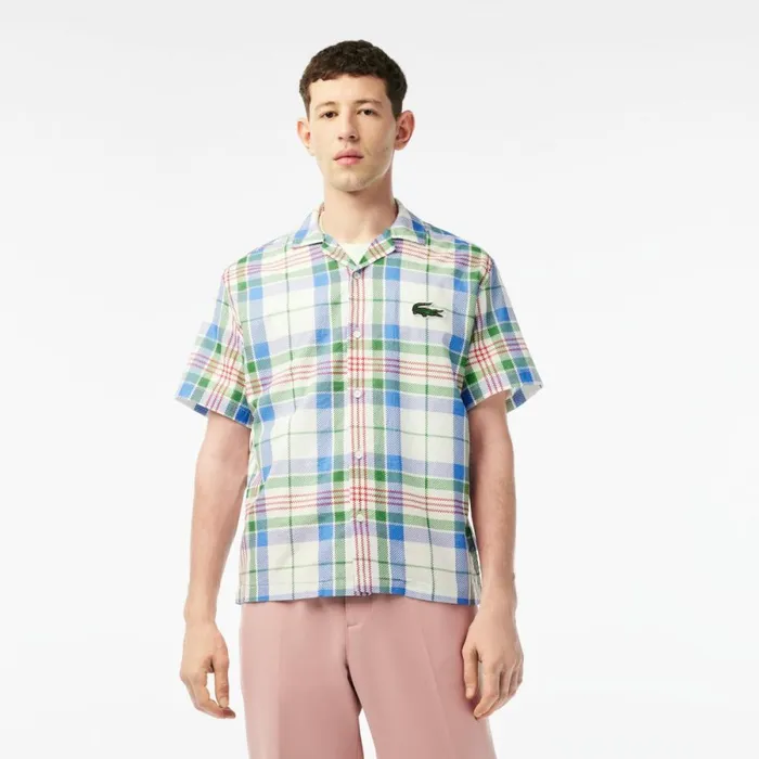 Button Down Shirts Men Lacoste Mens Short Sleeve Organic Cotton Check Shirt White 2cq Button Down Shirts Men Lacoste Mens Short Sleeve Organic Cotton Check Shirt White 2cq