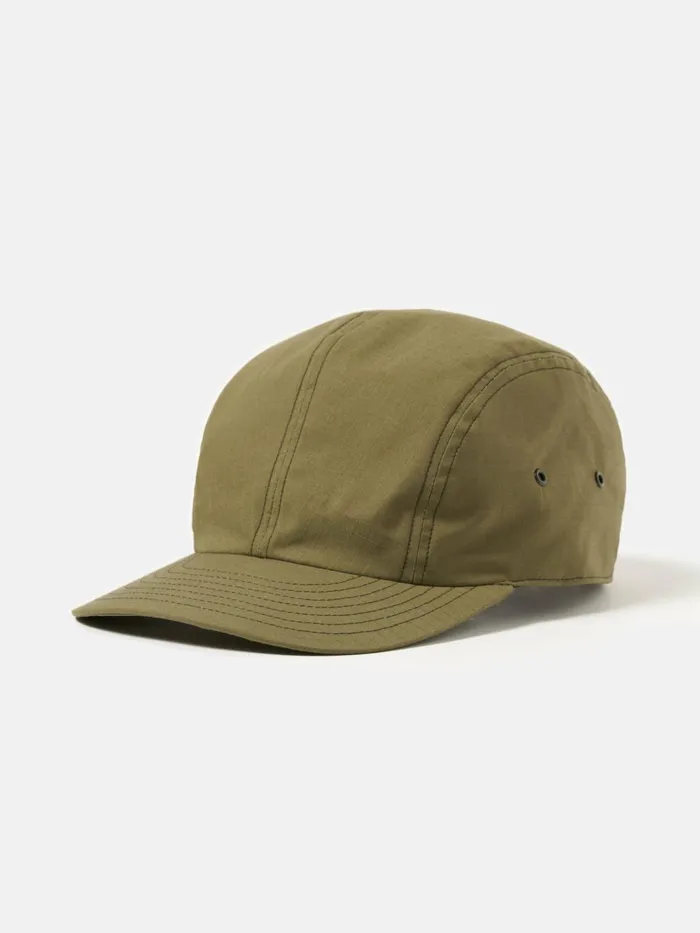 Cableami 4 Panel Cap In Olive Ripstop Cotton Men Universal Works Hats
