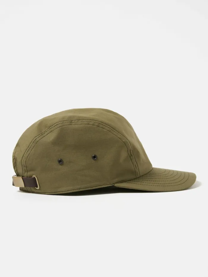 Cableami 4 Panel Cap In Olive Ripstop Cotton Men Universal Works Hats