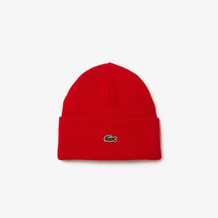 Caps and Hats MenWomen Lacoste Unisex Wool Beanie Red 240