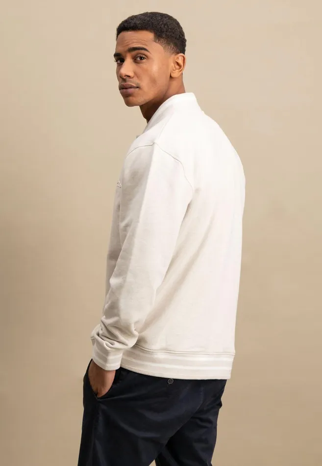 Cardigan Men FYNCHHATTON College Jacket With Push Buttons Navynew Offwhite