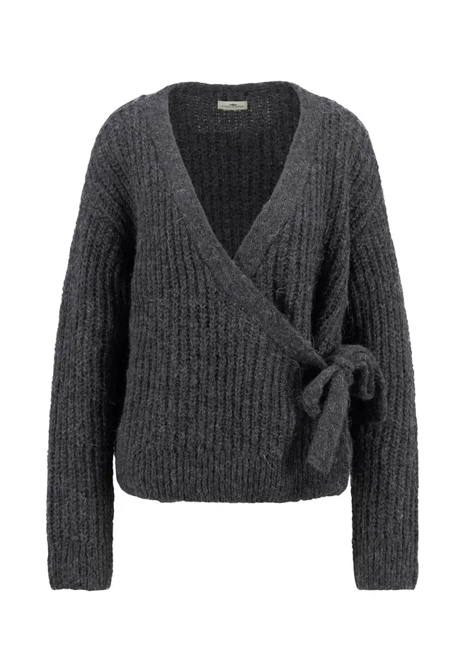 Cardigan Women FYNCHHATTON Wrapping Jacket Made Of Alpaca Wool Mix Warm Gray