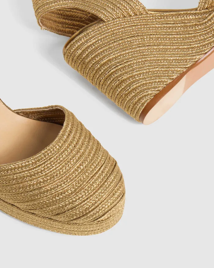 Castaer Carolyn142 Oro Viejo Women Wedges