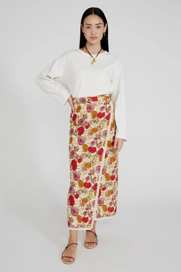 Chan Luu Bottoms Rika Wrap Skirt Marigold 8211 Women