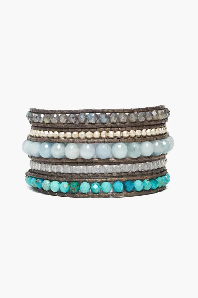 Chan Luu Bracelets Horizon Wrap Bracelet Aquamarine Mix 8211 Women