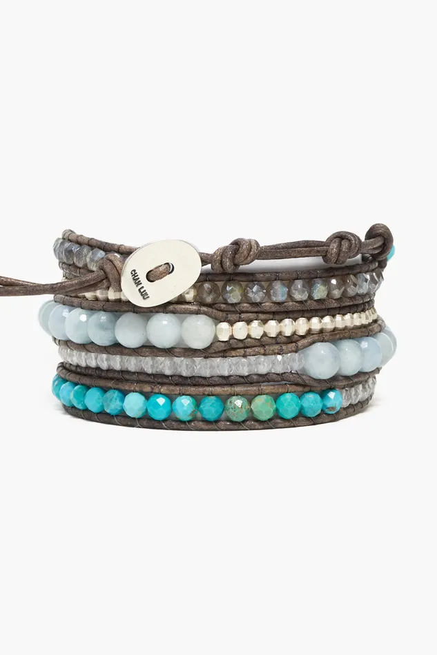 Chan Luu Bracelets Horizon Wrap Bracelet Aquamarine Mix 8211 Women